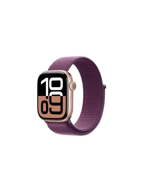 Apple Watch Series 10 GPS i Roséguld med Blomme Rem