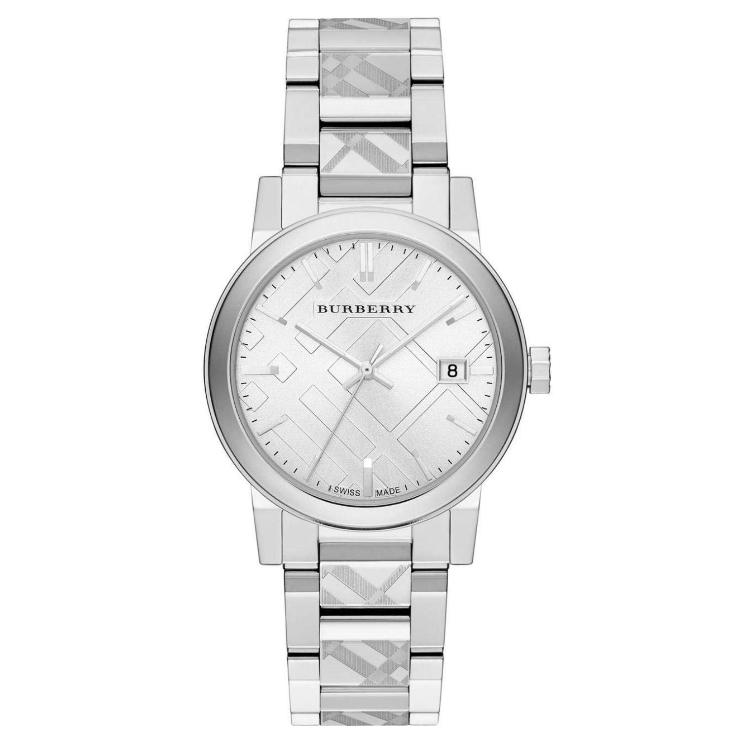 Burberry "The City" Sølv Dameur BU9037 - Elegance til hverdag