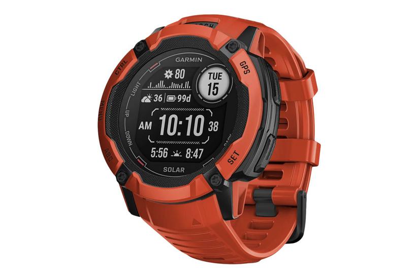 Instinct 2x Solar   Fiberforstærket Polymer   Ja Smart Ur Med Bånd   64 Mb   Flammerød fra Garmin