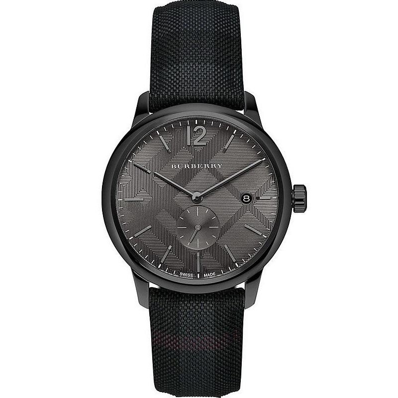 City Black Leather Herreur Bu10010 fra Burberry