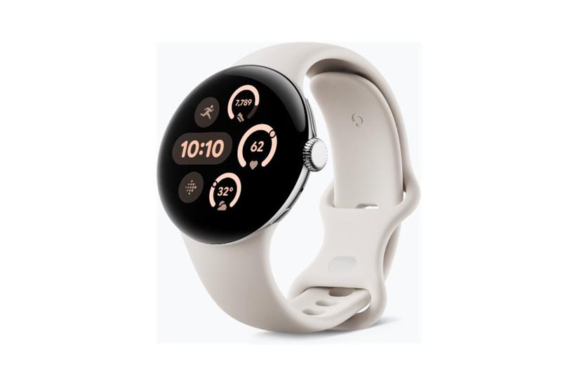 Pixel Watch 3   Poleret Sølvaluminium   Smart Ur Med Aktivt Bånd   Porcelæn   32 Gb fra Google
